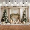 Christmas Photography Backdrop Snowflake Fireplace Xmas Tree Gifts Sparkling Stars Family Party Decor Banner Photo Backgrounds10
