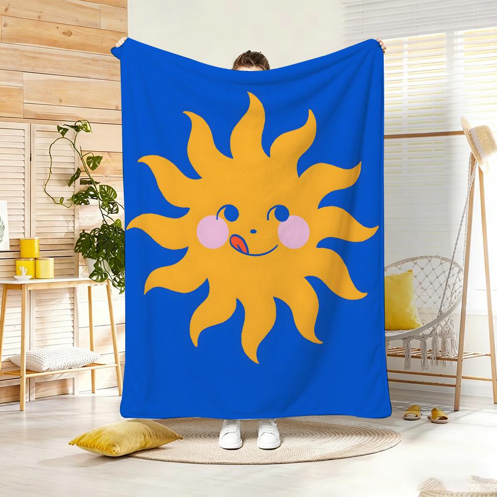 Artistic Pattern S-Sun Throw Soft Warm Throw Blanket for Bedroom Living Room Bed Travel Camping Picnic Gift