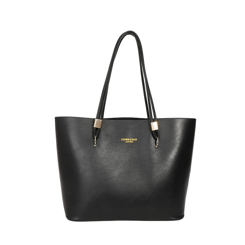 

Popular texture shoulder bag women s new fashion women s bag PU large capacity tote bag versatile women s bag чёрный