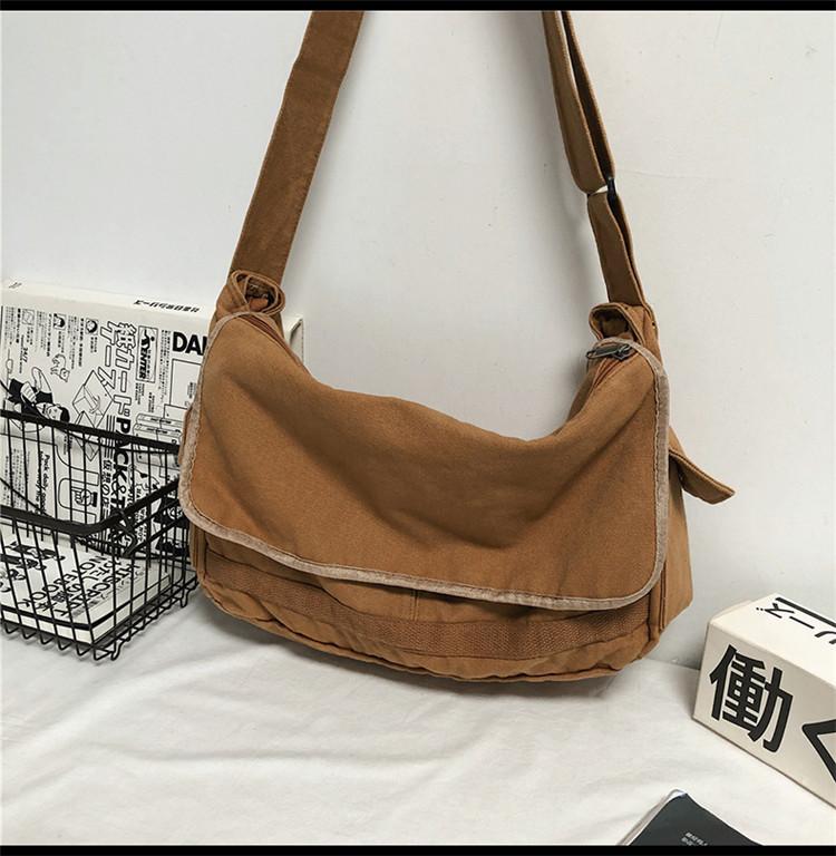 Cott Casual Canvas Big Capacity Shoulder Bag Vintage Canvas Messenger Bag for Men Women Crossbody Bag Satchel Shoulder Bag