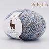 6 Hair Yarn (Wool) - Soft Warm Winter Knitting & Crochet Thread Suitable for Sweaters Hats Gloves Wine300g Total