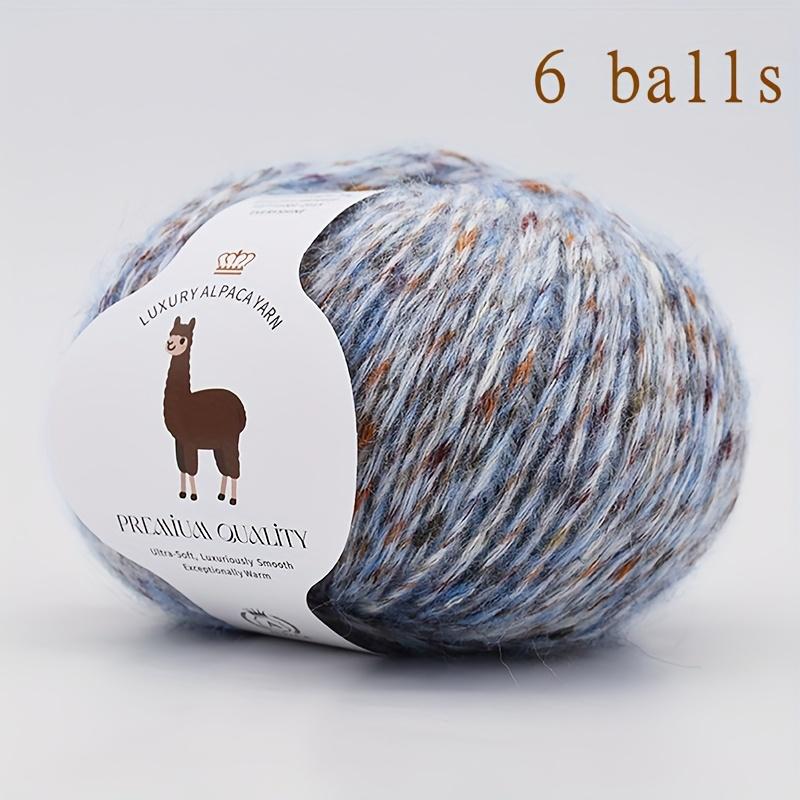 6 Hair Yarn (Wool) - Soft Warm Winter Knitting & Crochet Thread Suitable for Sweaters Hats Gloves Wine300g Total