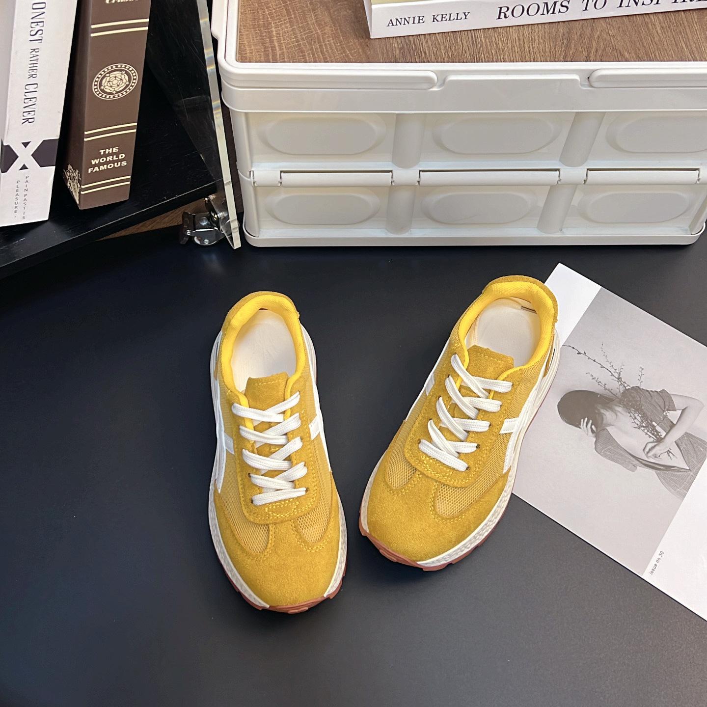 

Mesh Forrest Gump Shoes Women s 2025 Summer New Breathable Versatile Lightweight Platform Daddy Shoes Thin Casual Sneakers 40 жёлтый