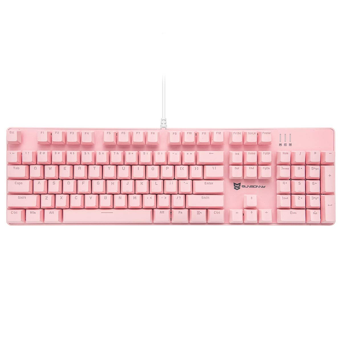 

Merdia Mechanical Gaming 104 US USB Wired LED Backlight Switch Keyboard, Keyboards, Layout, Wired, Keyboard, (Blue - Pink)