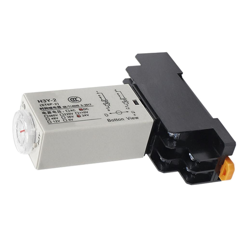Power On Time Relay Delay Timer With Base Socket 10s Timer Timing Time Relay Power-on Delay Rotary Knob Enduring