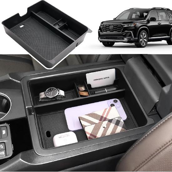 

2023-2025 2026 Pilot Center Console Organizer for Honda Pilot (LX/Sport/EX-L/TrailSport/Touring/Elite/Black Edition), Durable ABS Plastic&Anti-Slip for Honda Pilot (2023-202