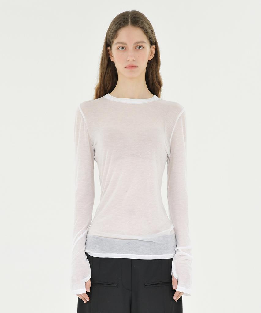 Beulaunyadeu W See-Through Long Sleeve, White