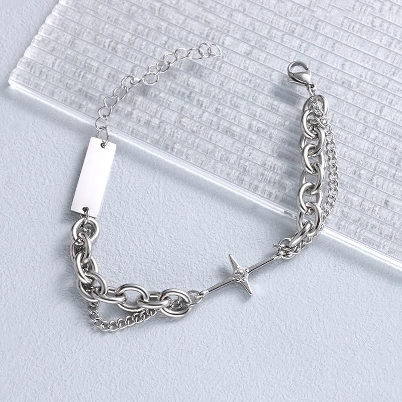 Vintage Six-pointed Star Bracelet Women Girls Boys Fashion Party Jewelry Punk Hip Hop Bangle Couple Pendant Bracelets Ring Gift