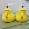 2Pcs Pear Shaped Ceramic Mug with Lid Cute Unique Coffee Tea Cup with Smiling Face 450ml Capacity Couple Hug Mugs Gift for Birthday Home Decor