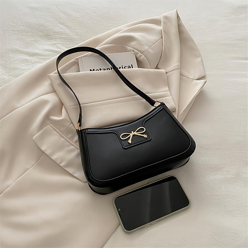 Women's Fashionable Shoulder Bag, Suitable for Banquets and Shopping, Bow-element Underarm Bag, Durable Material Handbag
