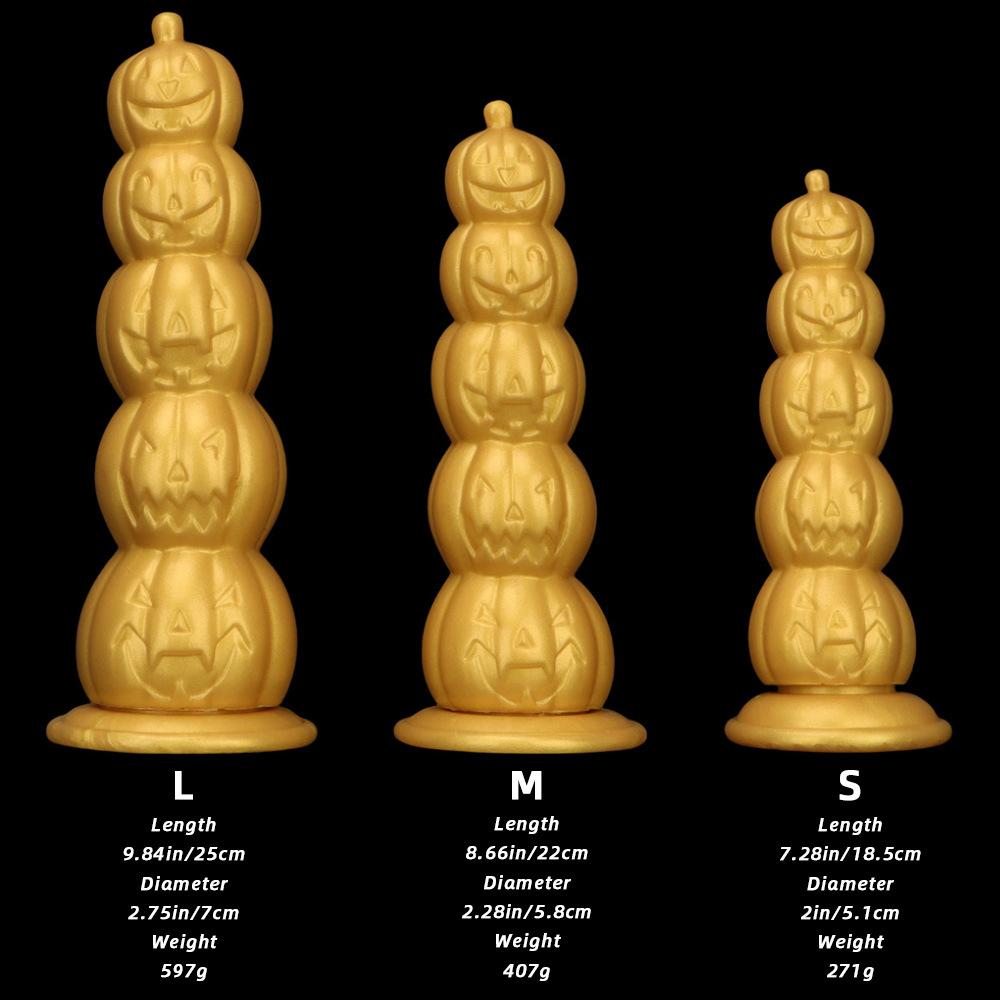 Huge Gold Silicone Anal Plug Threaded Dildo Realistic Big Dick Sex Toy for Men Fisting