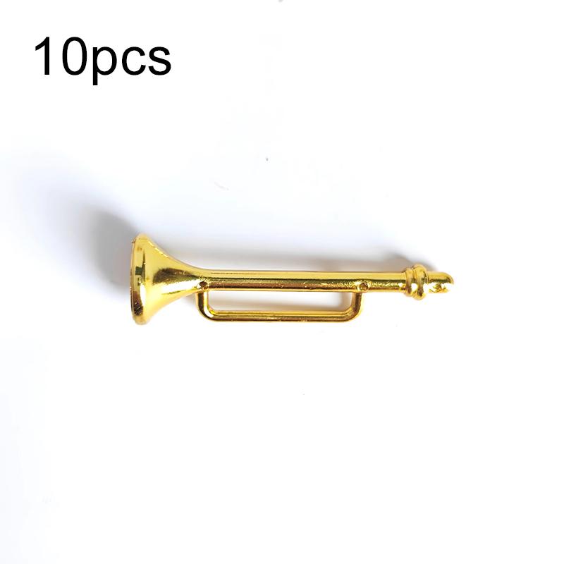 

10/20pcs Mini Golden Musical Instrument Ornaments Desktop Ornament Decoration Miniature Creative Mini Decorative Crafts TMZ