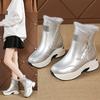 Fashion Platform Snow Boots Women 2025 New Winter All-match Inside Heightening Women's Fleece Thickened Warm Booties