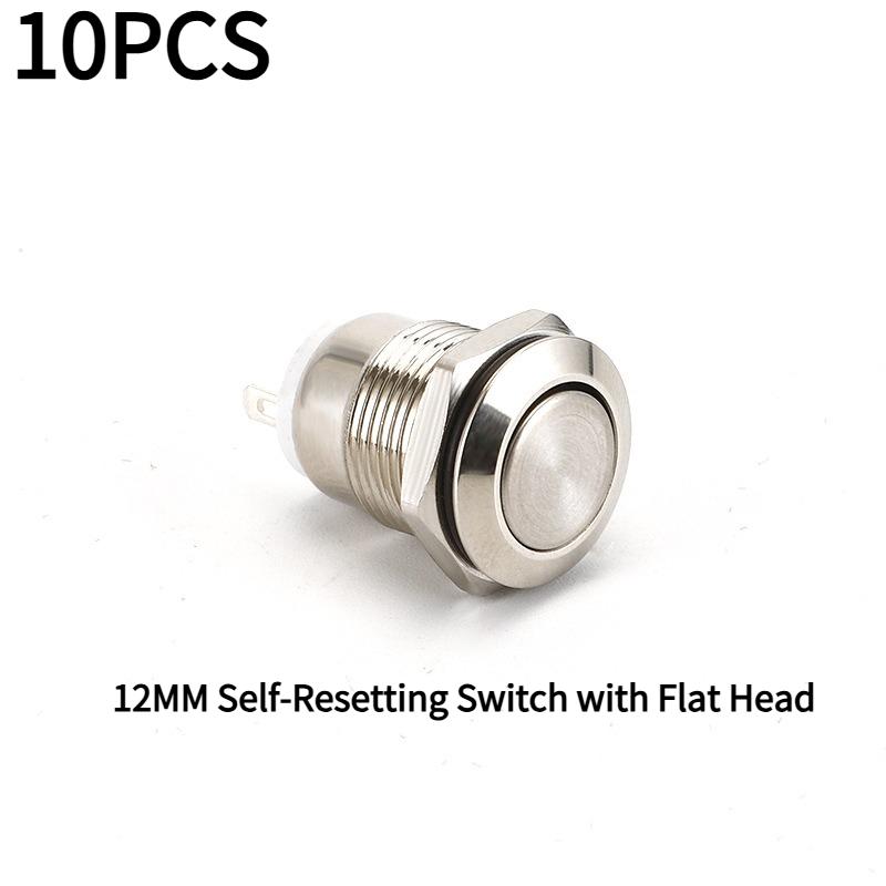10PCS 12MM metal button switch self-reset no light jog start power switch jog button switch
