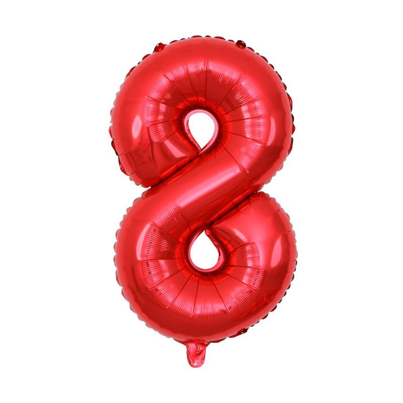 Small Digital Balloon 16-Inch Us Version Of Thin Body Decoration Birthday Party Aluminum Film Balloon Digital Balloon