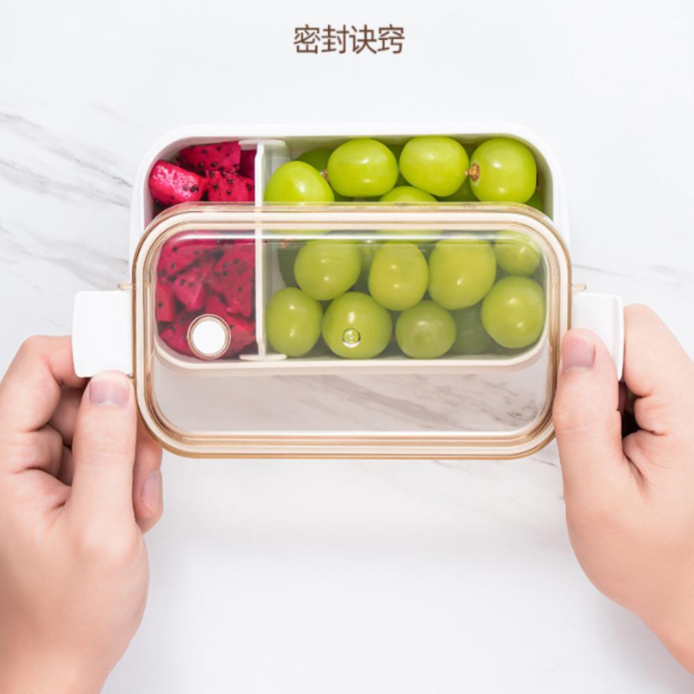 2 Compartment Food Storage Container ABS Refrigerator Storage Box For Picnics