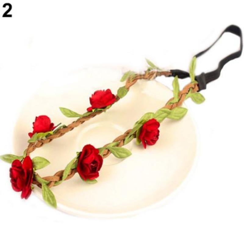 Boho Style Floral Flower Headband Festival Party Wedding Lady Garland Hairband
