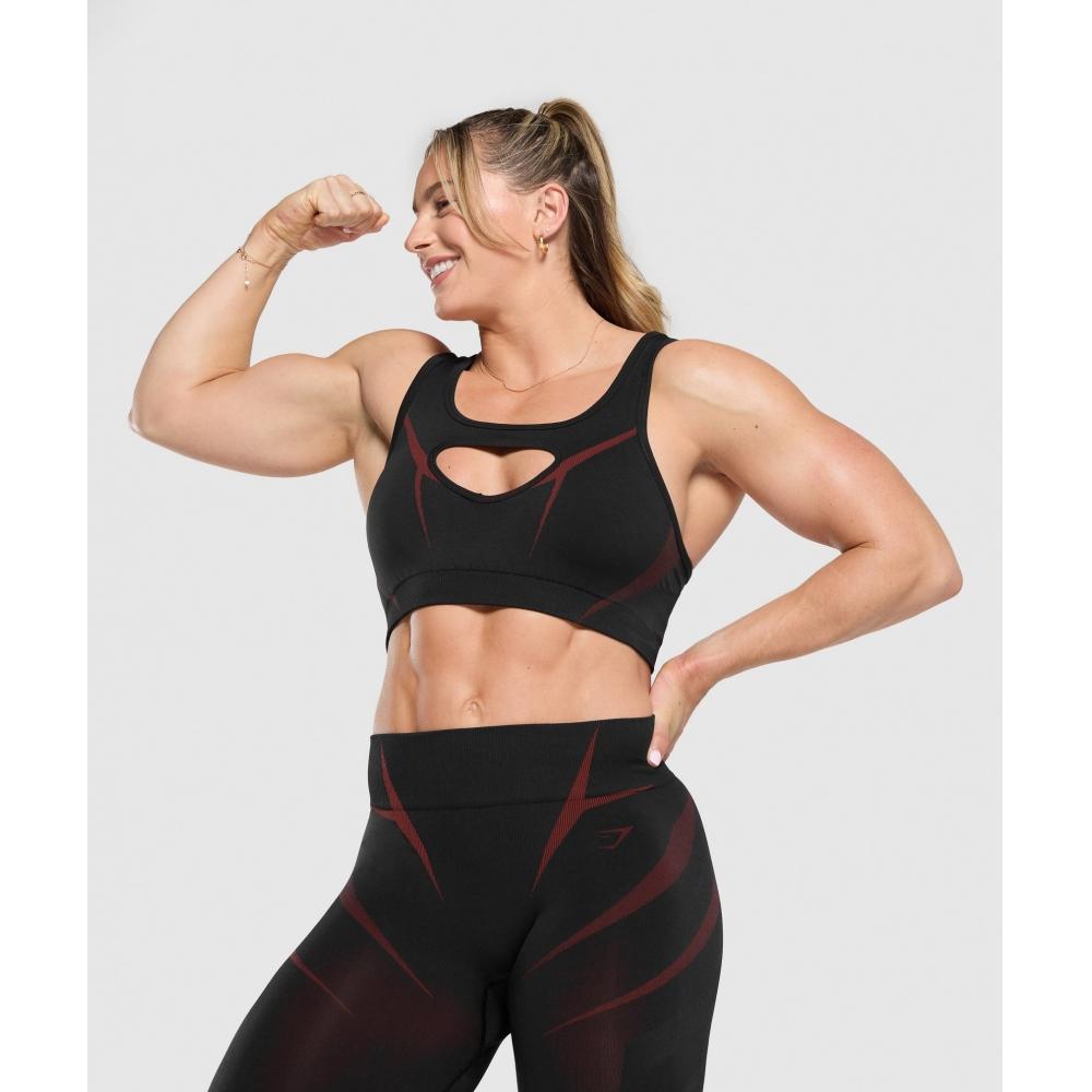 Gymshark Apex Lift Sports Bra Black Reps Red B1c5e Bcm2