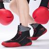 Wrestling Shoes Men's Middle Help Professional Boxing Shoes Non-slip and Wear-resistant Fighting Shoes Fighting Special Training Shoes Tai