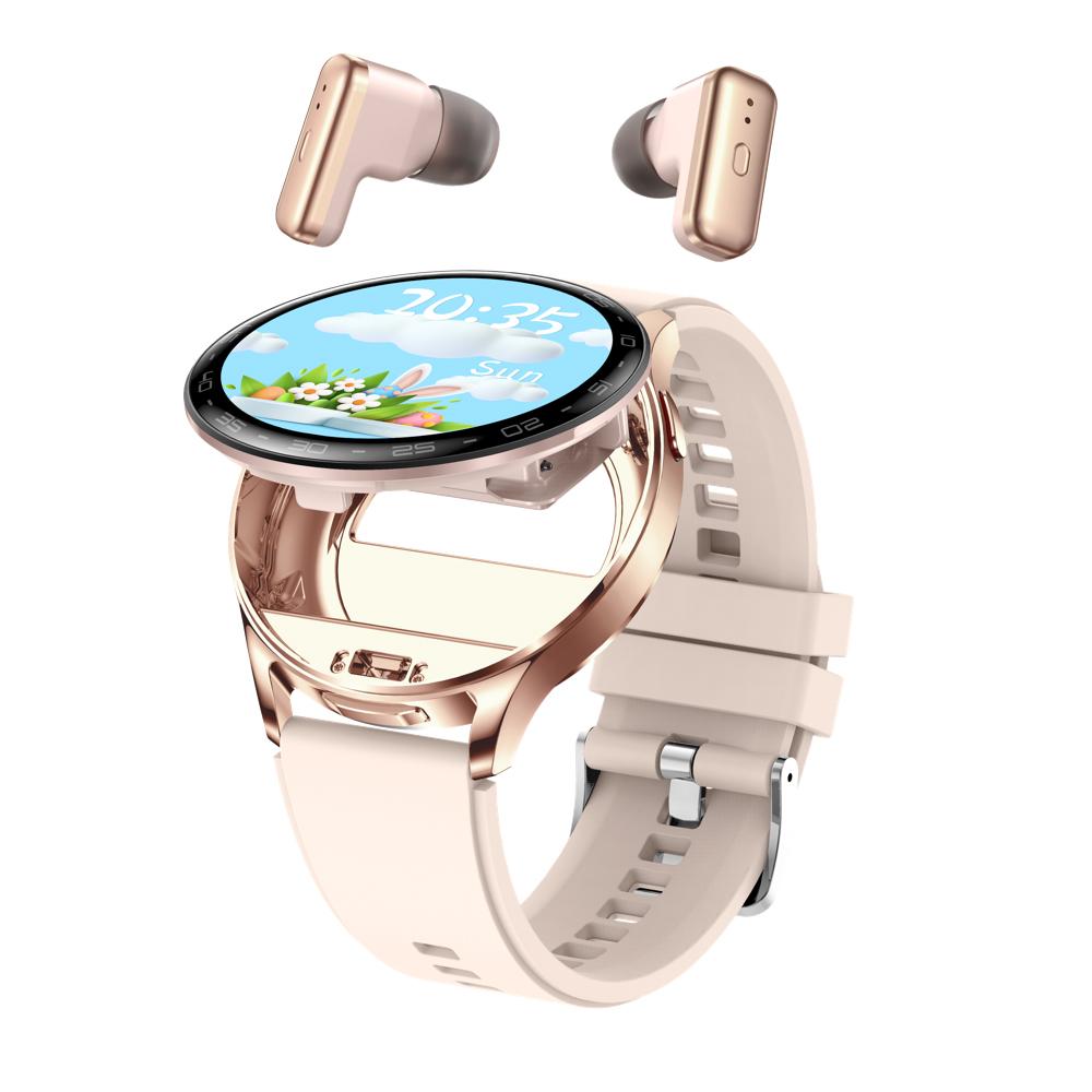 Smart Watch 1.39" Men 2 In 1 TWS Headset Blue Tooth Call Health Watches Sport Noise Reduction Earphone Women Music Smartwatch