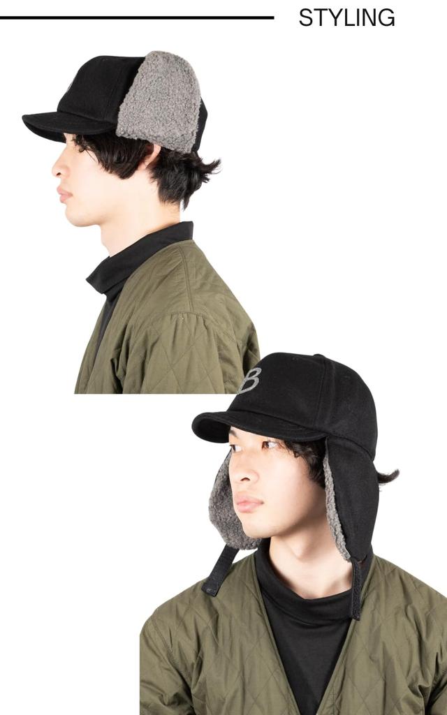 Melton Boa B Umpire Flap Large Big Cold Cap mit Ohrenschützern [Fabelhaft] Kappe, Größe, Größe, Schutz, Ohrenklappen,