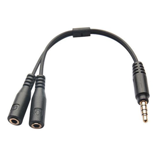 

3.5mm 1 Male Female Ports Headphone to 2 Micophone Stereo Audio Cable Adapter