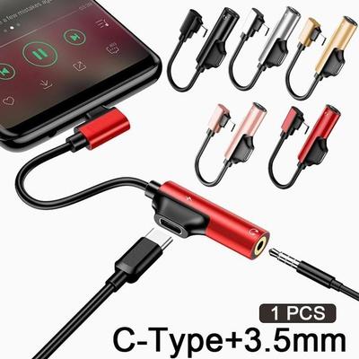 USB C DAC Adapter 2 In 1 Type C To 3.5mm Earphone Adapter Audio Lightning To 3.5mm Type-c To Earphone 3mm Jack AUX Usb C 3.5 For Xiaomi Iphone