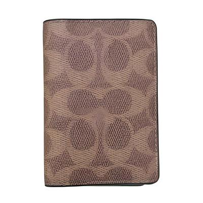 8 Brand Print Double Fold Open Coated Canvas Card Case Men Card Case Brown Black CW367-NRX