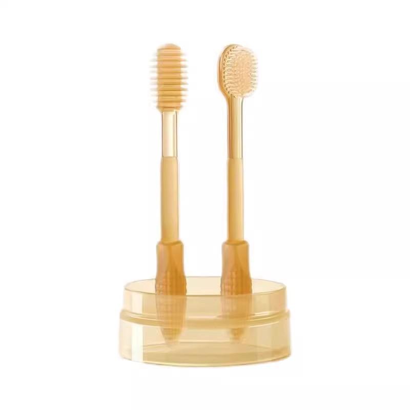 Ulepszona Miękka Silikonowa Szczoteczka do Zębów dla Niemowląt i Skrobak do Języka dla 0-18 Miesięcy - Zawiera Pudełko do Przechowywania