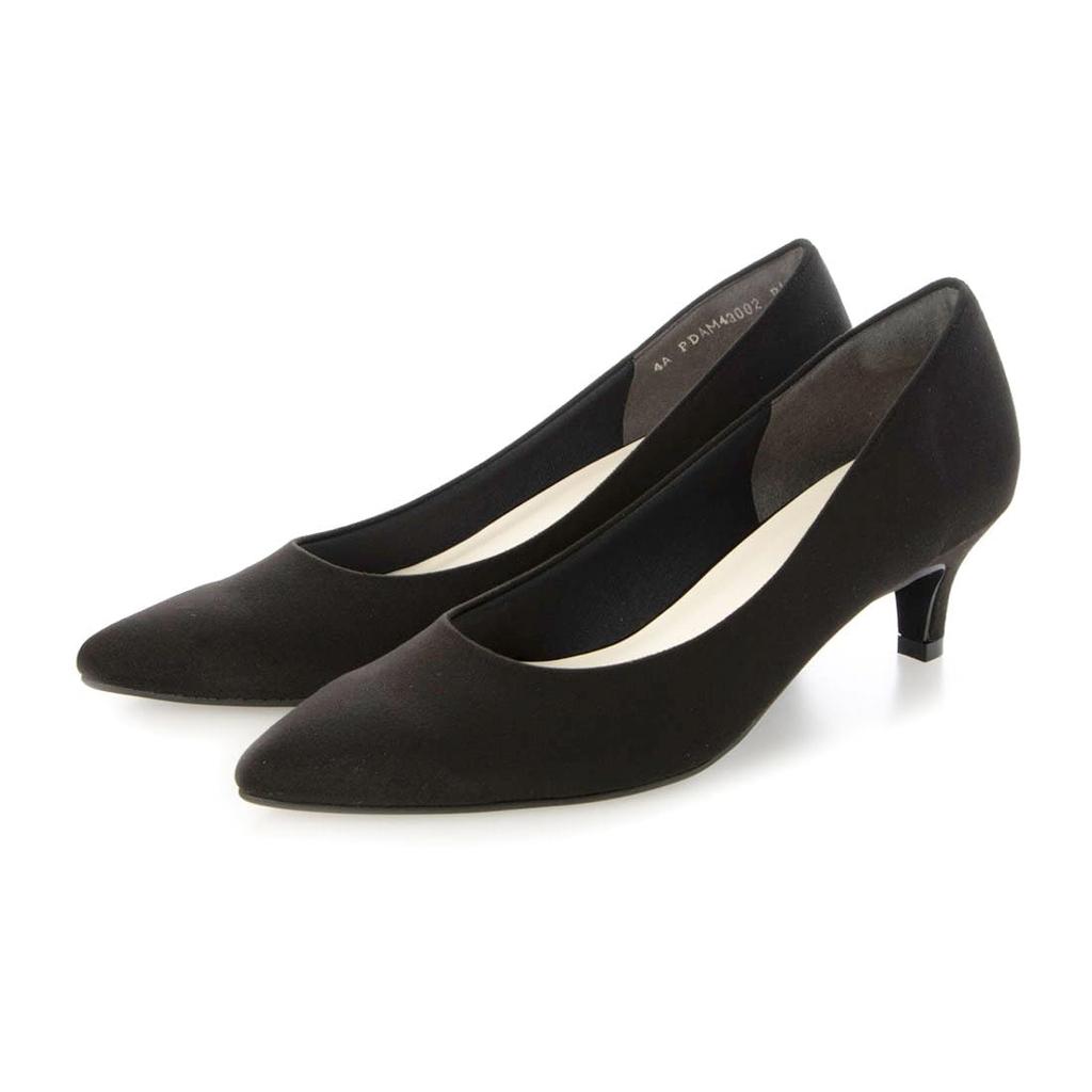 Pitti PDAM43002 Women's Black Suede Pumps, Size 24.0 cm