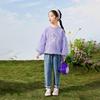 Girls' Mesh Sleeve Sweatshirt with Sweet Print