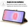 Coque pour Samsung Galaxy A37 5G, Protection Rabat Cuir Synthétique Anti-Rayures Motif Floral Doré