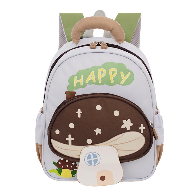 

Cute Mushroom Kindergarten Backpack for Girls - Large Capacity, Lightweight, Cartoon-Style, Decompression Design 25*11*31cm кофейный