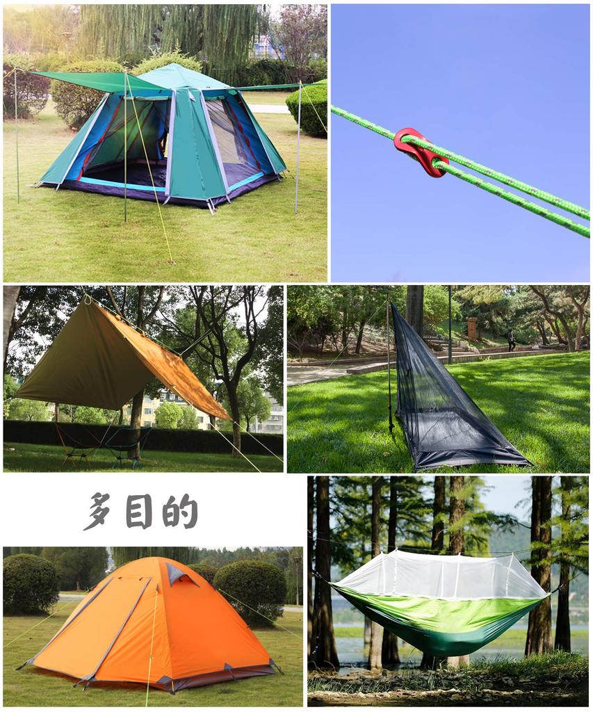 Guy Rope Paracord Rope Tent Rope Guy Line Tarp Rope Reflective Set of 6 4mm 4m Camping Outdoor Aluminum Flexible Hardware Includes Storage Bag Load