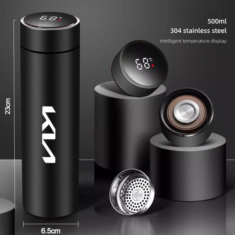 Car Logo Thermos Leakproof Cup Portable Bottle Auto Accessories For Kia Sportage Ceed Picanto Rio Niro Morning K7 K5 K8 XCeed K9