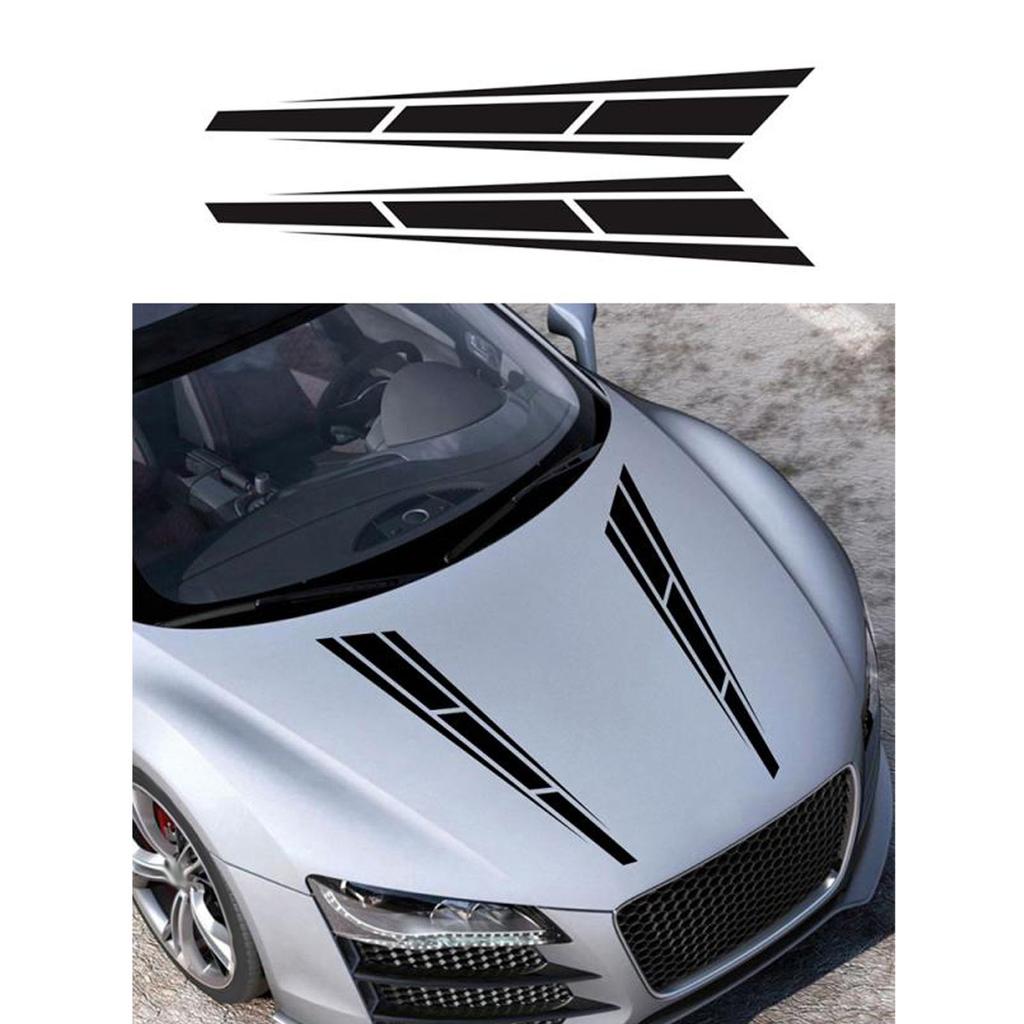 2Pcs Auto Haube Streifen Aufkleber Sportlichen Stil Auto Körper Tür Seite Motor Motorhaube Aufkleber für RV Yacht Lkw