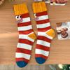 Socks Girls Are Cute And Funny, Cartoon Fries, Socks, Striped Socks, Pure Cotton Socks, Piles Of Socks