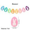 Easter Banner Rustic Burlap Rabbit Carrot Garland Felt Bunny Colorful Egg Bunting Easter Party Decorations Spring Home Ornament
