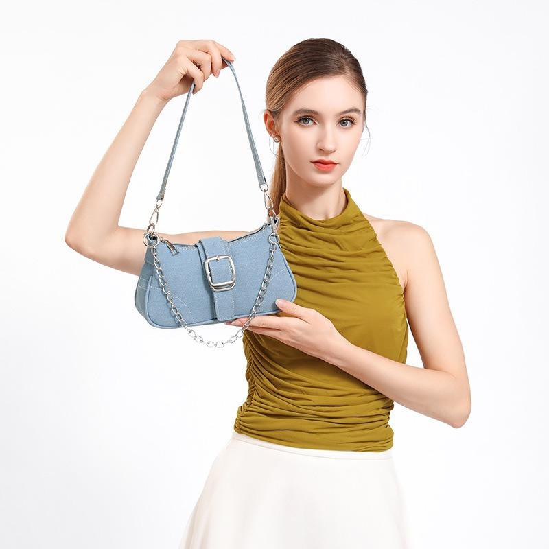 High-end Canvas Small Bag for Women 2025 New Niche Summer Fashion Chain Crossbody Bag Single Shoulder Underarm Bag