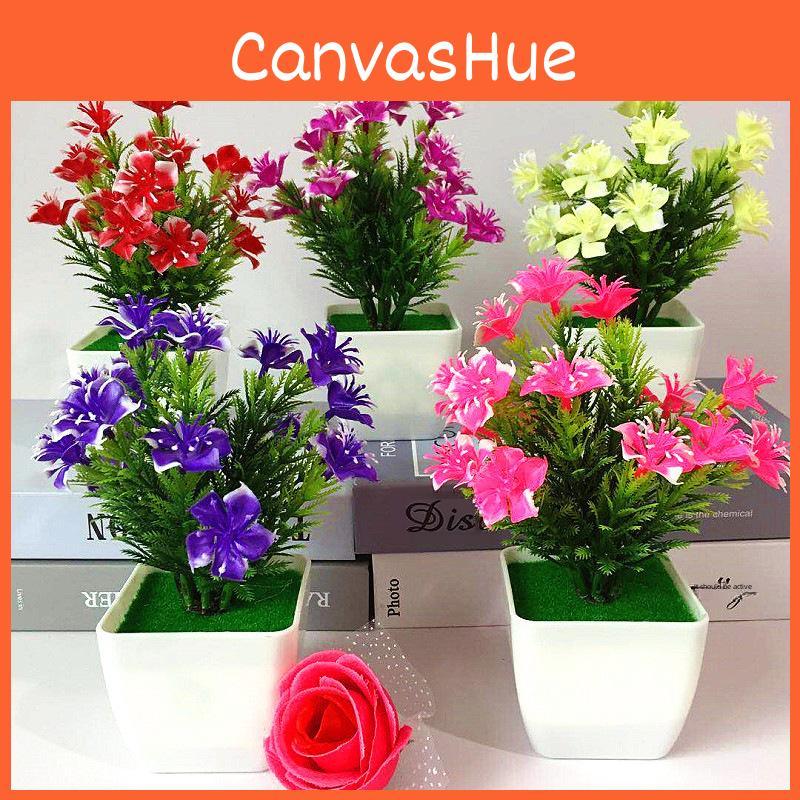Realistic Faux Lily And Rose Mini Potted Plants With Colorful Blooms For Indoor Use
