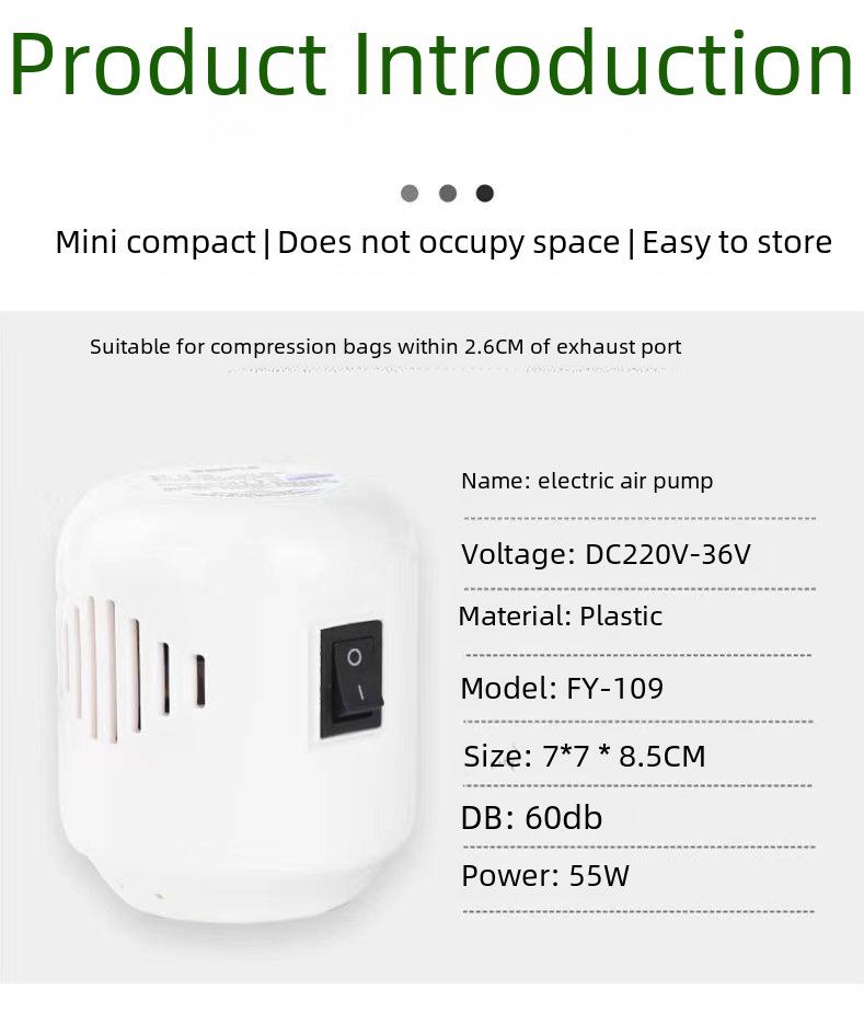 Portable Electric Vacuum Pump for Compression Storage Bags