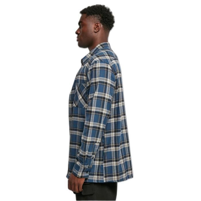 Chemise à carreaux Urban Classics Lake - bleu foncé/blanc - M