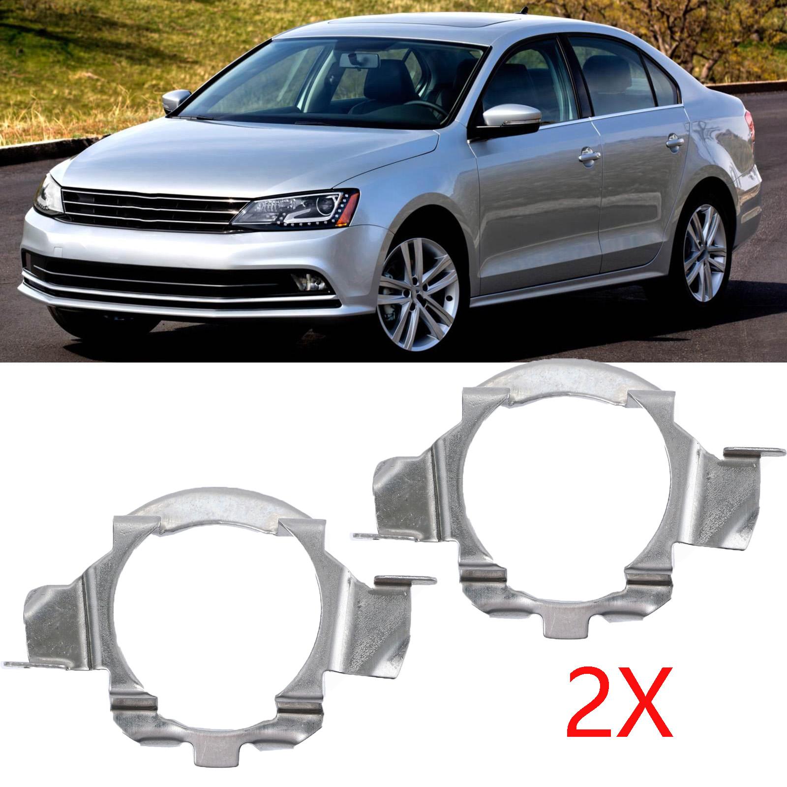 

2X H7 адаптер светодиодной лампы для VW Jetta Gli MK6 Golf Tiguan Passat автомобильный металлический серебристый держатель для фары держатель цоколя для фары
