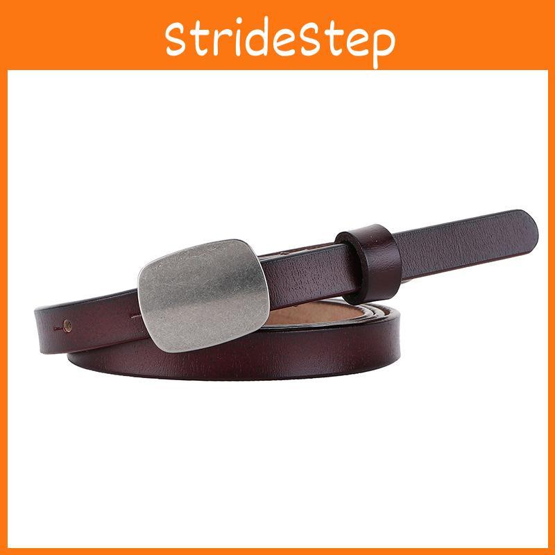 Classic Leather Belt For Women With Alloy Buckle And Slim Design For Casual Dresses