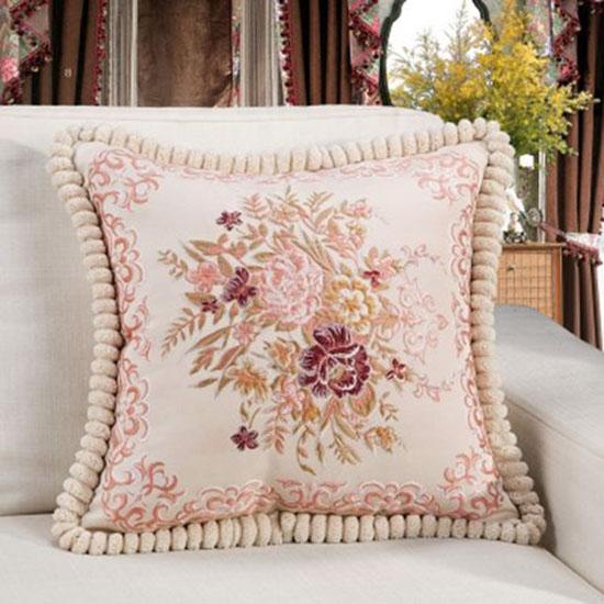 Washable Cushion Covers European-style Printed Sofa Pillowcase Cover for Living Room Car Pillow Cushion Lumbar Support Cover Removable
