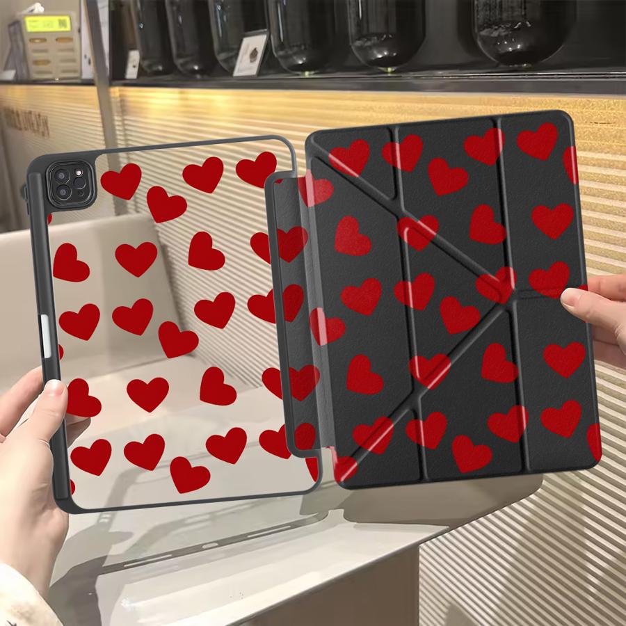 Holder Cover Tablet Case For iPad Pro 11th 10th 9th 8th 7th 12.9inch Pro 2025 Air 4 5 M3 M2 1 2 M4 11inch Mini 6 7 Cartoon Love