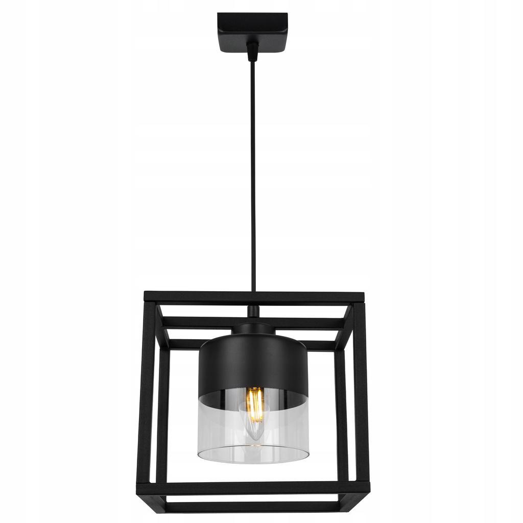 Loft Hanging Lamp, Modern Cage, Glass Lampshade