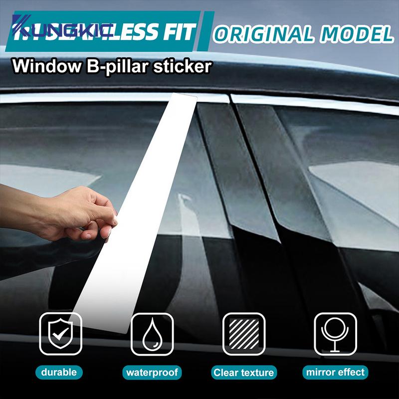 Carbon Fiber Style B Pillars Sticker For Seat Leon 2013 2014 2015 2016 2017 2018   LHD RHD Car Glossy Black Trim