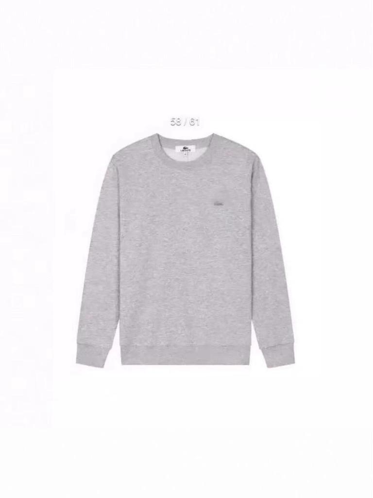 Unisex Embroidered Small Fish Logo Cotton Sweatshirt - Long Sleeve, Round Neck, Casual Pullover for Spring & Autumn.