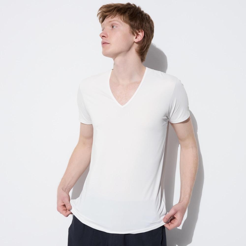 

UNIQLO JAPAN Air Rhythm V-образный вырез T с коротким рукавом
